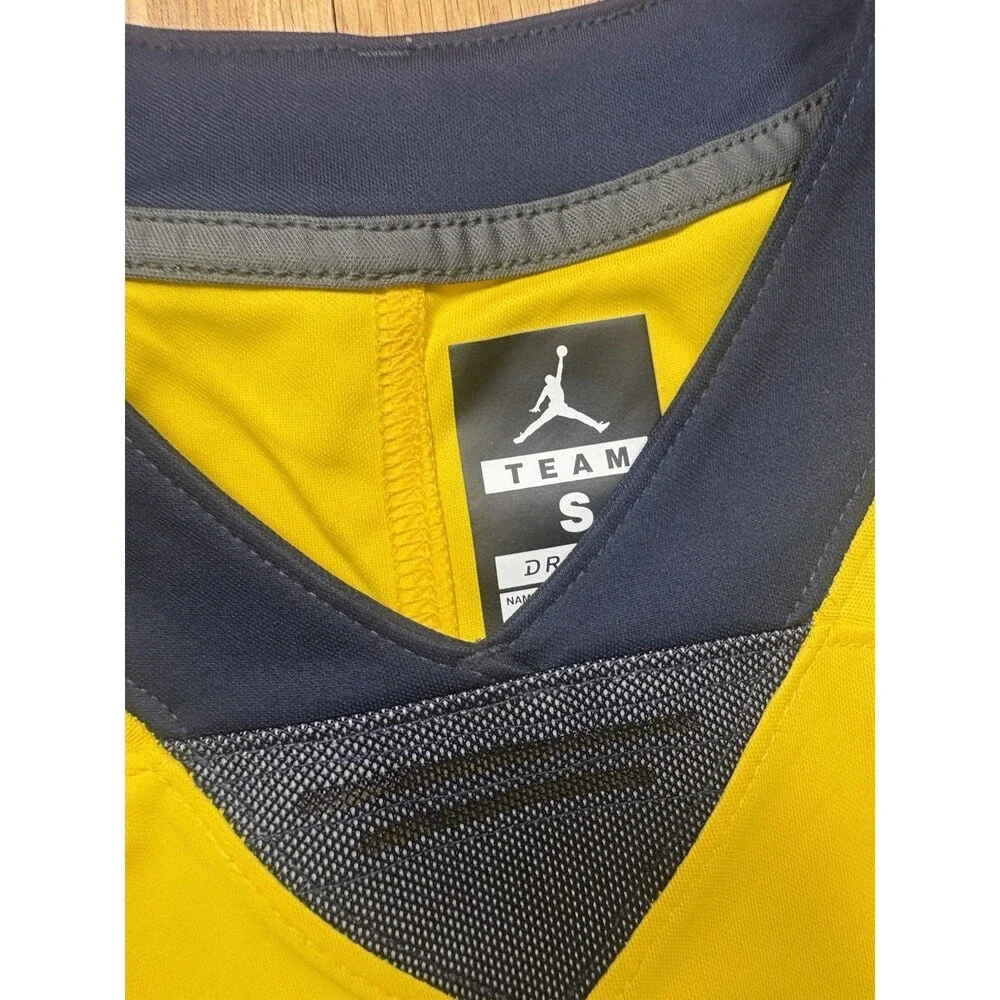 Nike Jordan Team Michigan Wolverines Game Football Jersey #4 Yellow Mens Small